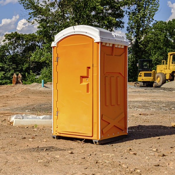 how often are the portable restrooms cleaned and serviced during a rental period in Benton County MN